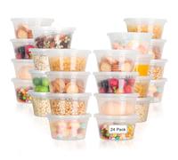 AiQInu Juego de 24 Tuppers Herméticos, 12 Oz (355 ml) con Tapa, Apto para Congelador y Microondas, Sin BPA, para Meal Prep y Almuerzos