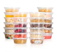 AiQInu Juego de 24 Tuppers Herméticos, 8 Oz (237 ml) con Tapa, Apto para Congelador y Microondas, Sin BPA, para Meal Prep, Almacenamiento de Comida