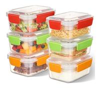 AiQInu Juego de 6 Tuppers Herméticos 750ml, con Cierre Estanco y Apilables - Sin BPA, Aptos para Lavaplatos, Microondas y Congelador, para Meal Prep y Conservación de Alimentos