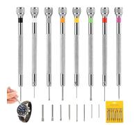 AiQInu Juego de 8 Destornilladores de Precisión, Kit de Reparación para Relojeros con Desmagnetizador, Destornilladores Planos para Relojes, Gafas, Móviles y Reparaciones Electrónicas