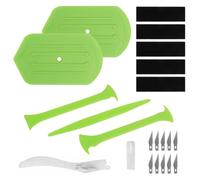 AiQInu Kit Vinilo Herramientas 21 Piezas - Espátula para Vinilo Multiforma 360°, Fieltro Protector, Inserción de 3 Piezas, Cúter Precisión, para Película Privacidad, Lámina Automotriz