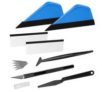 AiQInu Kit Vinilo Herramientas Película para Coche Kit, 7pcs Herramientas de Lámina con raspadores de Fieltro、Cuchillo de Precisión y 5 Cuchillas de Repuesto, Herramienta de Corte de Bordes