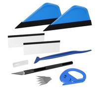 AiQInu Kit Vinilo Herramientas Película para Coche Kit, 7pcs Herramientas de Lámina con raspadores de Fieltro、Cuchillo de Precisión y 5 Cuchillas de Repuesto, Herramienta de Corte de Bordes