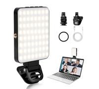 AiQInu Luz de Video 128 LED Profesional, 3000-6500K Luz para Movil Ajustada 2000mAh Recargable CRI 95+ 3 Modos Luz Portátil para Phone, iPhone, Android, iPad, Laptop