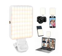 AiQInu Luz para Movil con Clip, LED Luz Selfie 128 LED Profesional, 3000-6500K Luz de Video Ajustada 2000mAh Recargable CRI 95+ 3 Modos Luz Portátil para Phone,iPad,Laptop,Cámara