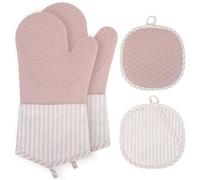 AiQInu Manoplas Horno Silicona, Guantes Horno Resistentes Silicona Al Calor 230℃, Guantes Horno Cocina para Cocinar, Hornear y Asar A La Parrilla