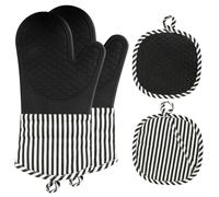 AiQInu Manoplas Horno Silicona, Guantes Horno Resistentes Silicona Al Calor 230℃, Guantes Horno Cocina para Cocinar, Hornear y Asar A La Parrilla