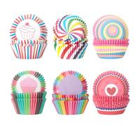 AiQInu Moldes Magdalenas Papel-300 Piezas, Resistentes al Calor, 6 Colores Diferentes, Ideales para Cupcakes y Magdalenas, para Bodas, Decoración de Fiestas de Cumpleaños