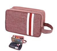 AiQInu Neceser Viaje,Impermeable de Gran Capacidad Neceser Maquillaje,Bolsa de Aseo para Hombre y Mujer Accesorios de Viaje (Rosa)