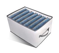 AiQInu Organizador Armario Pantalones,7 Celdas Organizador Armario Plegable Lavable, Separador Cajones Organizador Para Jeans,Camisetas, Pantalones Cortos