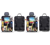 AiQInu Organizador Asiento Trasero Coche, Organizador Asiento Trasero Niños con Mucho Espacio de Almacenamiento Impermeable, Tejido Oxford, 9 Bolsillos (Paquete de 2)