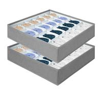 AiQInu Organizador Cajones, 2 Pcs 24 Celdas Organizador Plegable de Armario con Compartimento para Almacenar Ropa Interior, Calcetines, Corbatas, Bufandas