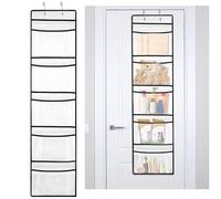 AiQInu Organizador Colgante, Organizador Armario Colgante con 5 Bolsillos, Organizador Puerta ColgantePlegable con Bolsillos y Ganchos para Dormitorio, Sala de Estar y Cocina (125 X 31.5cm)