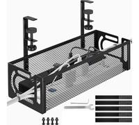AiQInu Organizador de Cables Escritorio, Bandeja Cables Escritorio con Ganchos Regulables, Bandeja de Gestión Cavi de Acero al Carbono, Sin Taladro, Cable Management Under Desk para Oficina Hogar