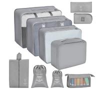 AiQInu Organizador de Equipaje, 10 Set Organizadores de Viajes, Organizador Maleta Viaje, Packing Cubes Para Ropa Interior,Productos Cosméticos, Zapatos, Ropa