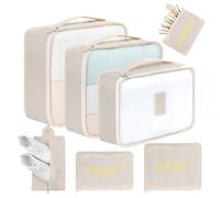 AiQInu Organizador de Equipaje 7 Sets,Impermeable Organizador Maleta Viaje, Packing Cubes Para Ropa, Ropa Interior,Bolsa Zapatos Viaje con Cremallera