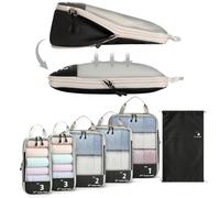 AiQInu Organizador de Maleta, 6 piezas Compression Packing Cubes Ultraligera,Expansible, Ahorro de Espacio Organizadores de Viaje Para Ropa, Ropa Interior,Bolsa Zapatos Viaje