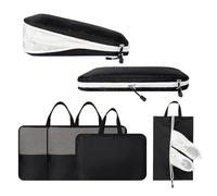 AiQInu Organizador Maleta, 4 piezas Compression Packing Cubes Ultraligera,Expansible, Ahorro de Espacio Organizadores de Viaje Para Ropa, Ropa Interior,Bolsa Zapatos Viaje