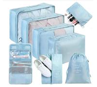 AiQInu Organizador Maleta Viaje 8 Sets, Packing Cubes para Ropa Impermeable, Bolsas Organizadoras Maleta con Bolsa Zapatos