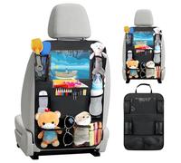 AiQInu Organizador Protector para Asiento de Coche, Bolsa de Organización Impermeable con Bolsillo Tablet para Silla de Bebé Coche, Autocaravana, Negro, 1 Unidad