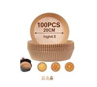 AiQInu Papel Air Fryer, 100 Piezas 20 cm Papel Freidora de Aire, Apto para Uso Alimentario, sin Bpa, Adecuado Para Freidoras de Aire De 4.5-6L