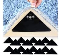 AiQInu Pinzas para Alfombras,16 Piezas Cinta Antideslizante para Alfombras,Reutilizable und Lavable Bases Antideslizante Alfombra Pinzas para Alfombras, para Interiores y Exteriores