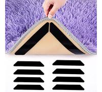 AiQInu Pinzas para Alfombras,8 Piezas Cinta Antideslizante para Alfombras,Reutilizable und Lavable Bases Antideslizante Alfombra Pinzas para Alfombras, para Interiores y Exteriores
