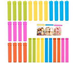 AiQInu Pinzas para Bolsas de Alimentos 30 Piezas, Pinzas Bolsas Alimentos 7/11 cm, Sellado Reutilizable para Almacenaje Cocina, Snacks, Frutos Secos, Pan, Congelador y Más