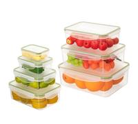 AiQInu Plástico Almacenamiento De Alimentos Con Tapa, 7 Piezas(3.8L+2.5L+1.5L+1L+0.5L+0.24L+0.12L), Recipientes Herméticos Para Alimentos, Para Nevera Y Microondas, Sin BPA