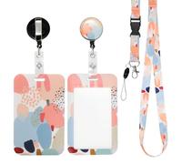 AiQInu Porta Tarjetas Identificativas, Lanyard con Tarjetero, Cordón Retráctil, Para Tarjeta de Identificación, Llaves, Cámara, Teléfono Móvil, Perfecto para Oficina, Eventos