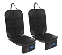 AiQInu Protector Asiento Coche, 2 Piezas Impermeable Antideslizante Compatible Protector de Asiento de Coche de Niño con 2 Bolsillos de Almacenaje para Asiento de Coche de Cuero y Tela