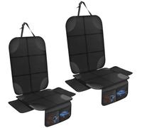 AiQInu Protector Asiento Coche, 2 Piezas Impermeable Antideslizante Compatible Protector de Asiento de Coche de Niño con 2 Bolsillos de Almacenaje para Asiento de Coche de Cuero y Tela