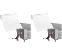 AiQInu Protector Sofa Gatos Arañazo,21cm x 300cm Protector Puertas Arañazos Perro, Adhesivas Transparente Cinta Protección Rascador, para Puerta, Sofá, Pared de Madera (Paquete de 2)
