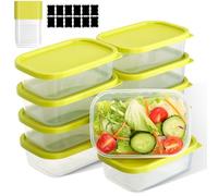 AiQInu Recipientes para conservar alimentos con tapa-10 x 0,52 l cuadrados, sin BPA, almacenamiento y organización de alimentos Herméticos, aptos para lavavajillas. Recipientes para congelador para p