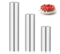 AiQInu Rollo de Acetato Transparente 3 Rollos,(20cm/15cm/10cmx 10m), laminas de Acetato Repostería Reutilizables para Tartas para decoración de Tartas,Chocolate,Mousse,Pasteles,Postres
