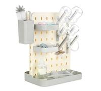 AiQInu Seca Biberones con jabón Incorporado, Escurridor Vertical para biberones y tetinas, Organizador para Accesorios y cepillos, Libre de BPA, Color Gris