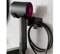 AiQInu Soporte Secador de Pelo de Pared, Soporte para Secador de Pelo sin Taladrar, Acero Inoxidable, con Gancho para Cable, para Baño Salón