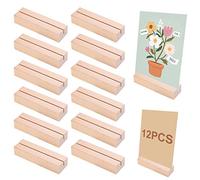 AiQInu Soportes para Tarjetas de Madera, 12 Piezas Titulares Lugar Madera de Haya Estable Marcasitios Madera boda Soporte para Tarjetas de boda Decoración de Mesa (12 Piezas)