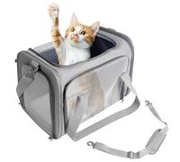 AiQInu Transportin Gato Perro, Transpirable Bolsa de Transporte Gato Plegable, Trasportines Gatos Capacidad de Carga 6 Kg, para Mediano Pequeño Perro Mascotas en Avión