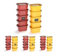 AiQInu10 Piezas Tupper Plastico, Tapers Para Comida Hermetico Con Tapas, Apilables Tupper Congelador, Sin BPA, Para Microondas Y Lavavajillas, 350 Ml (Paquete de 4)