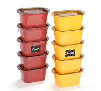 AiQInu10 Piezas Tupper Plastico, Tapers Para Comida Hermetico Con Tapas, Apilables Tupper Congelador, Sin BPA, Para Microondas Y Lavavajillas, 350 Ml