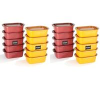 AiQInu10 Piezas Tupper Plastico, Tapers Para Comida Hermetico Con Tapas, Apilables Tupper Congelador, Sin BPA, Para Microondas Y Lavavajillas, 500 Ml (Paquete de 2)