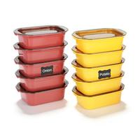 AiQInu10 Piezas Tupper Plastico, Tapers Para Comida Hermetico Con Tapas, Apilables Tupper Congelador, Sin BPA, Para Microondas Y Lavavajillas, 200 Ml