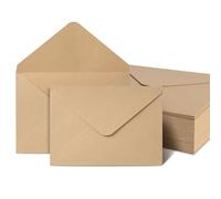 AiQlnu 50 Piezas Sobres,12.5x17.5 cm, 120 g/m² Sobres de Papel Kraft Vintage Marrón Invitación, Envelopes de Papel Pequeños, para Regalo Invitaciones de Boda Tarjeta de Felicitación