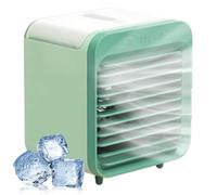 Air acondicionador portátil, ventilador de enfriamiento de escritorio con 3 velocidades de viento, 200 ml de refrigerador y humidificador de aire, carga USB, para casa, habitación, campamento green