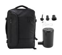 Air Backpack With Pump USB Charging Port Waterproof Large Capacity 22L 39L 55L Vacuum Compression Travel Backpack For Outdoor Hiking Camping Business Trip Black