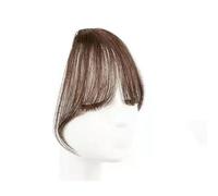 Air Bangs Peluca para mujer con diadema natural, manchas invisibles, cara redonda, flequillo francés, extensiones de pelo falso para uso diario (marrón claro)