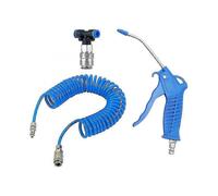 Air Blow Gun, Heavy Duty Air Duster Blow Gun with 5 Metre Recoil Hose,t-shaped Quick Connector, 360 Degree Rotating Blow Dust Gun, Air Compressor Quic