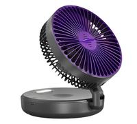 Air Circulator Fan - Desk Fan With Aromatherapy Box | 5 Speeds Wind Blower Rechargeable With Night Light | ABS DC Motor 3D Oscillation Wall Mount Desktop Hanging For Camping Kitchen Outdoor Patio