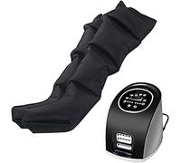 Air Compression Leg Massager, Airwave Circulation Pressure Massager con 4 cojines Air Cushions, Fisioterapia Rehabilitación para Hogar Oficina Black,Both Legs